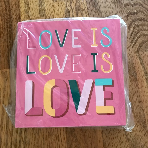 NWT Pink “Love Is Love is Love” Wood Sign - Picture 7 of 9